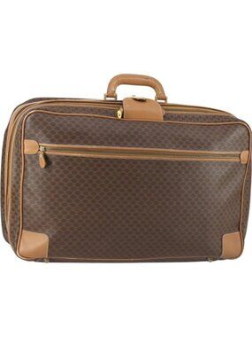 CELINE Macadam Canvas Boston Bag PVC Brown Gold